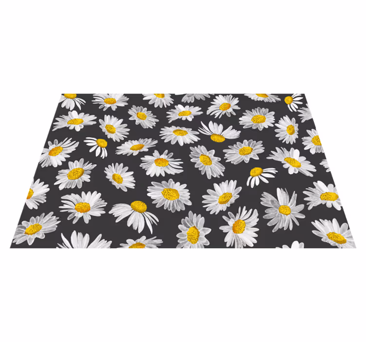 Prästkragegrått motiv Vinylmatta blommor och växter - Tenstickers