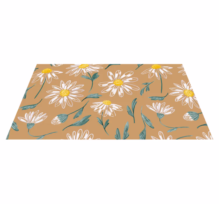 Prästkrageblommotiv Vinylmatta blommor och växter - Tenstickers