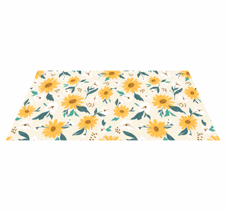 Glada blommönster Vinylmatta blommor och växter - Tenstickers