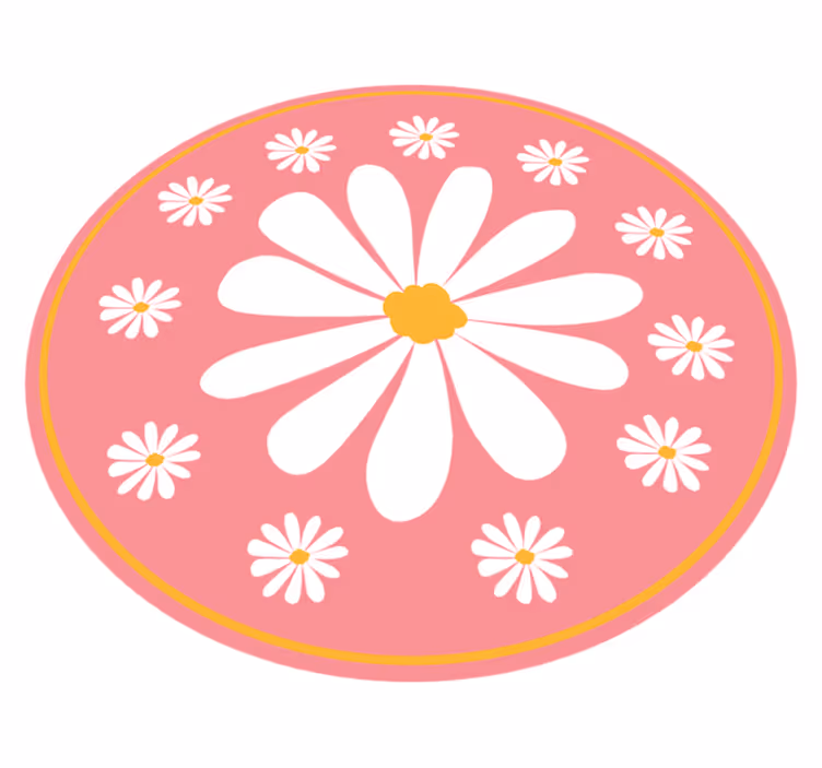 Daisy blomma rosa bakgrund blommig matta - Tenstickers