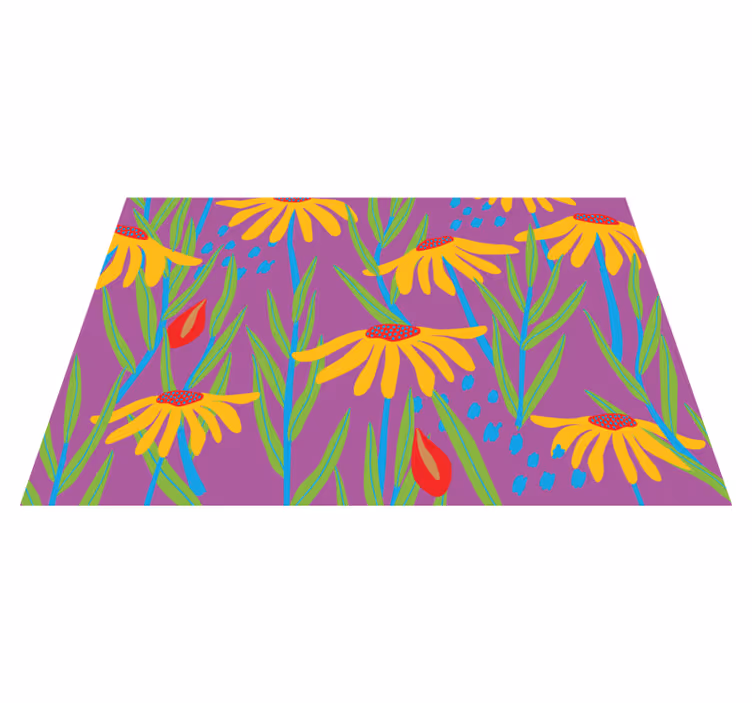Lila botaniskt arrangemang Vinylmatta blommor och växter - Tenstickers