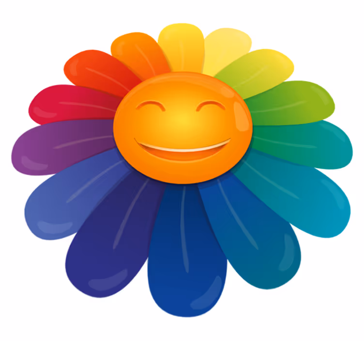 Smiley blomtryck Andra Vinylmattor - Tenstickers