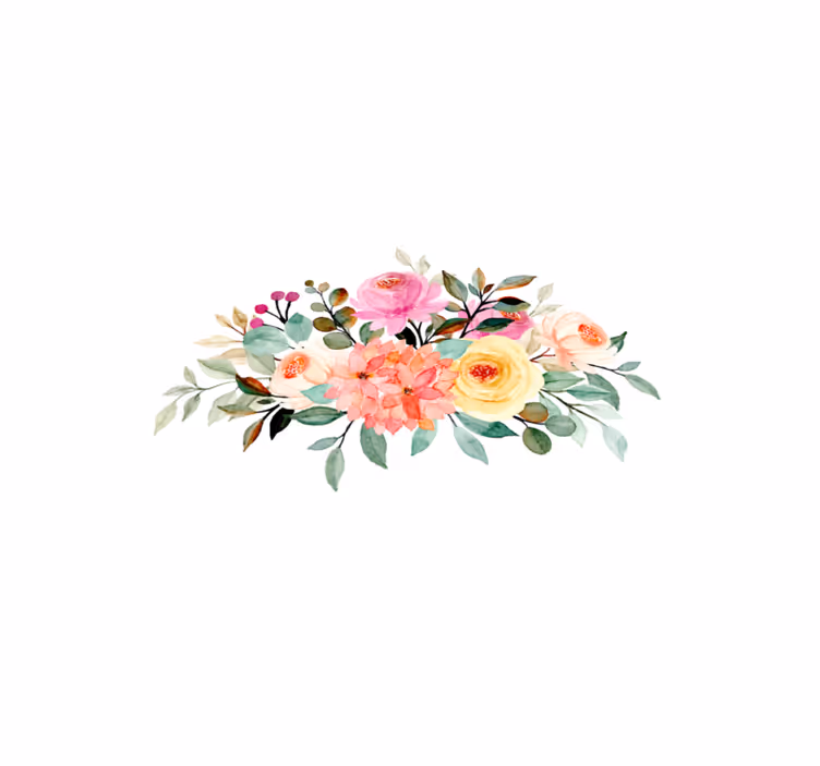 Ritade blommor med målarblommamatta - Tenstickers