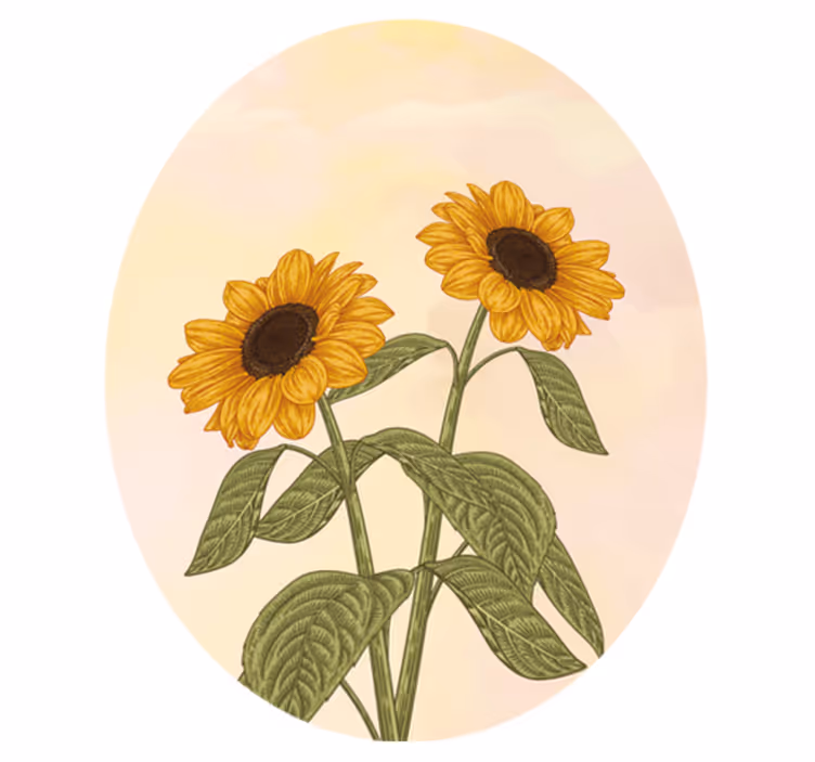 Solros kram Vinylmatta blommor och växter - Tenstickers