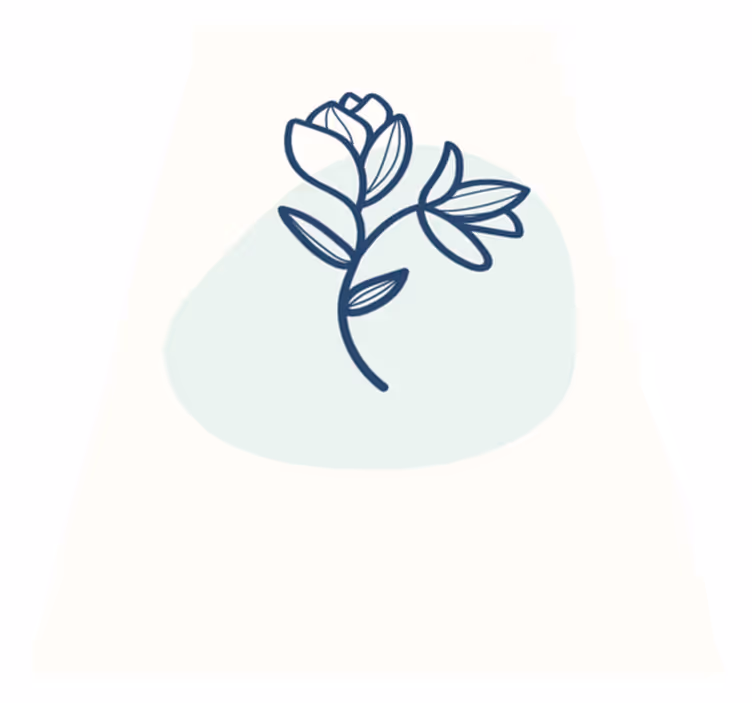 Botanisk konturillustration Vinylmatta blommor och växter - Tenstickers