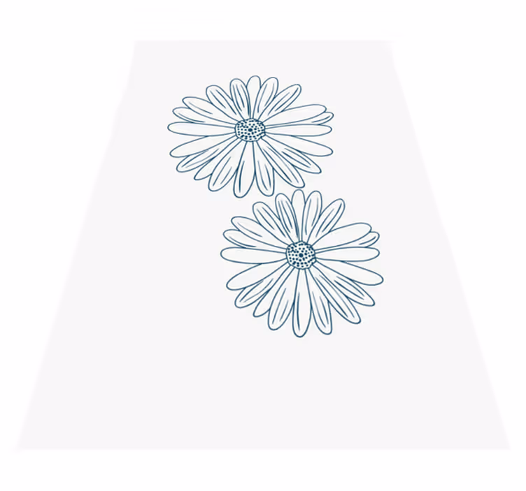Två silhuett blommor blommig vinyl matta - Tenstickers