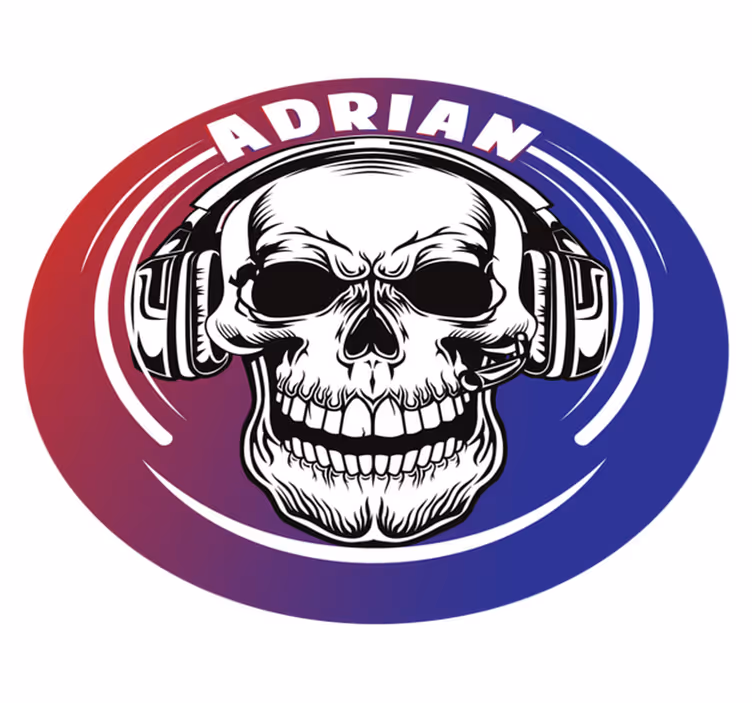Specialdesignade dödskallehörlurar Vinylmatta Ungdom - Tenstickers