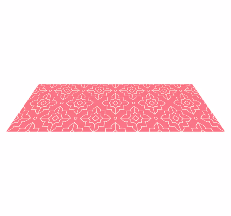 Rosa gittermotiv Vinylmatta geometrisk - Tenstickers