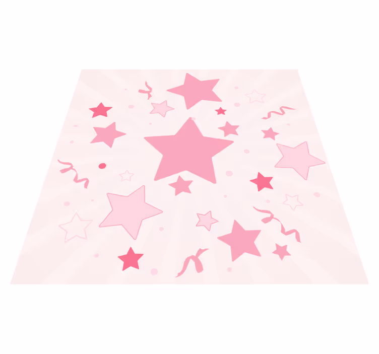 Stora rosa stjärnor fyrkantig vinylmatta - Tenstickers