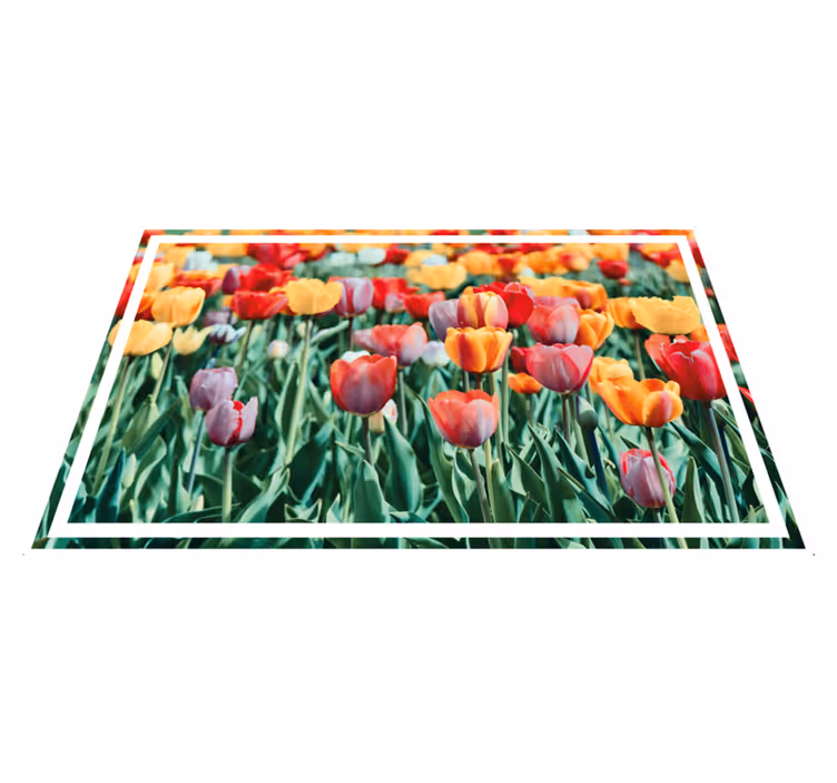 Tulpanfält med wind mil blommig matta - Tenstickers