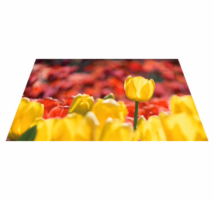 Gula tulpanblommor Vinylmatta blommor och växter - Tenstickers