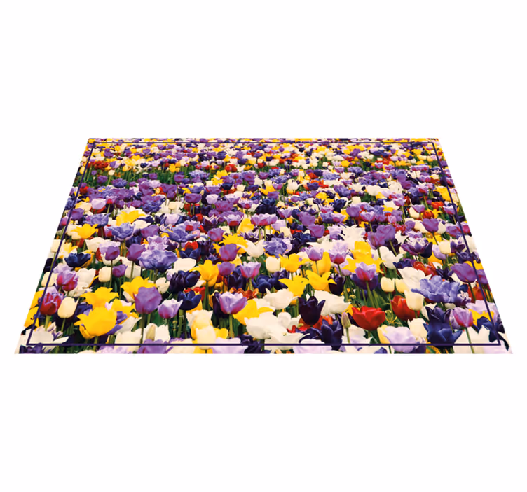 Färgglad realistisk explosion Vinylmatta blommor och växter - Tenstickers