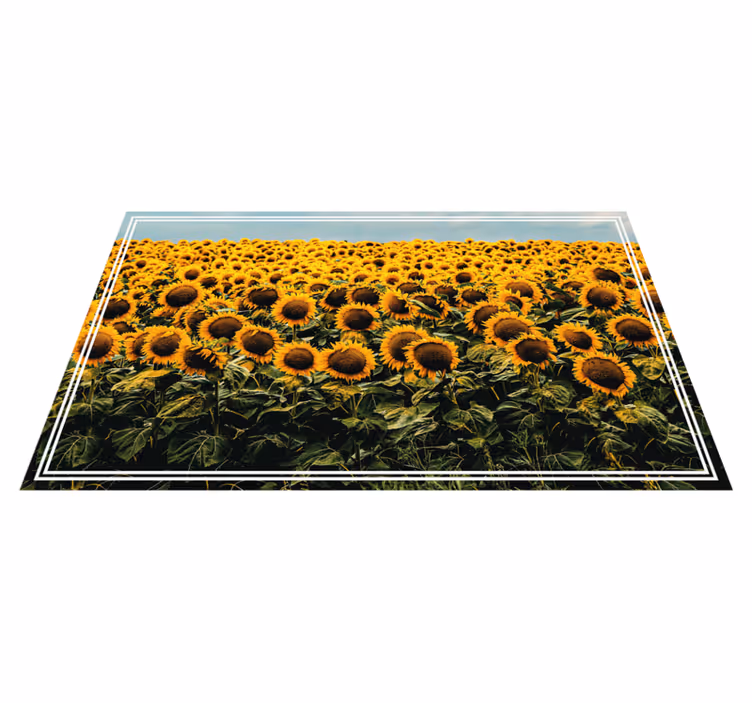 Solrosäng Vinylmatta blommor och växter - Tenstickers