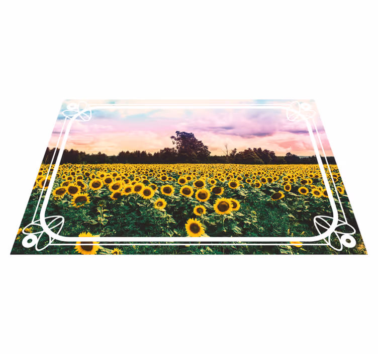 Solrosfält scen Vinylmatta natur - Tenstickers