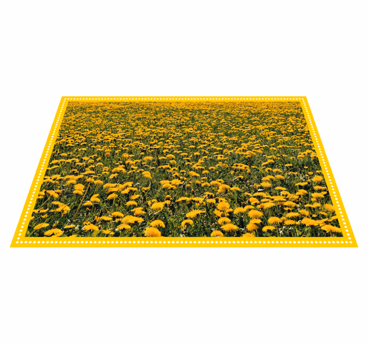 Maskros gul fält blommig matta - Tenstickers