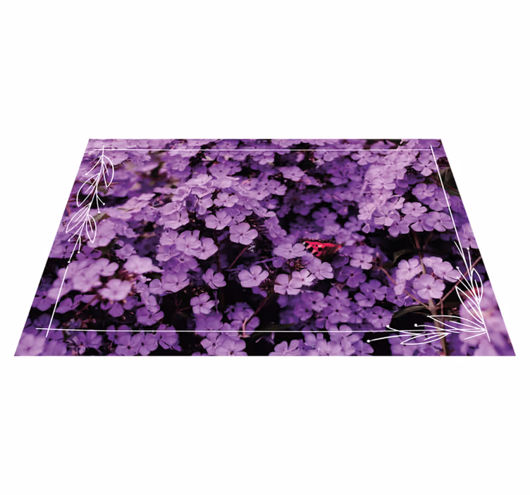 Lila blommor fält blommor matta - Tenstickers