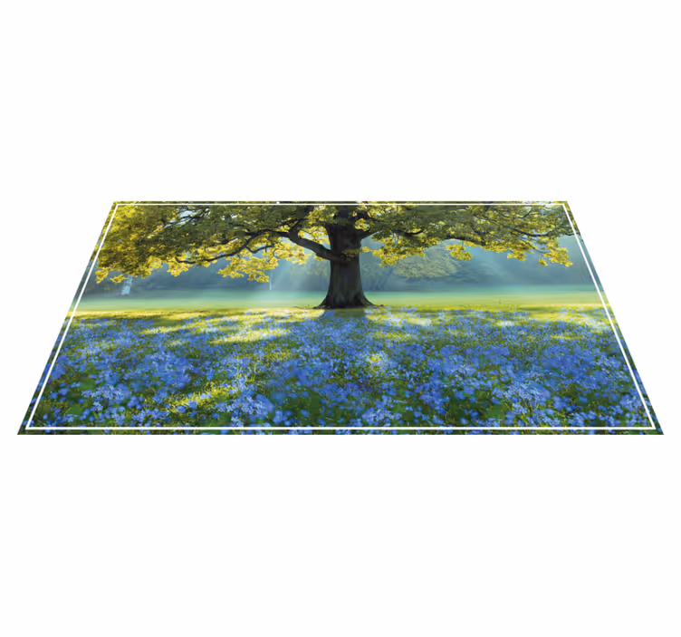 Blommande trädscen Vinylmatta natur - Tenstickers