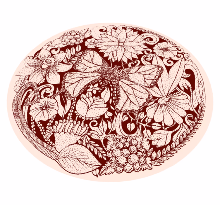 Delikat vingdesign Vinylmatta blommor och växter - Tenstickers