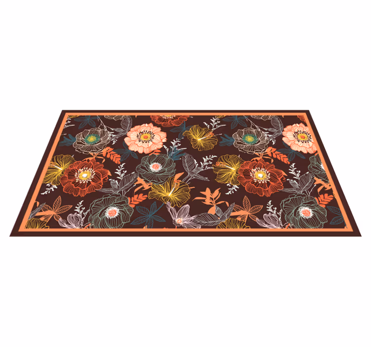 Vintage burstdesign Vinylmatta blommor och växter - Tenstickers