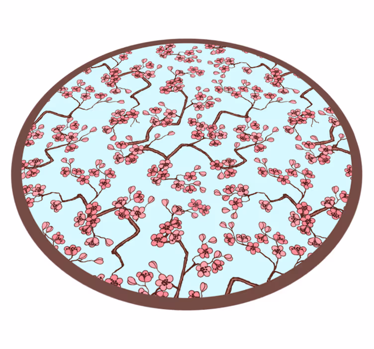 Körsbärsblommönster Vinylmatta blommor och växter - Tenstickers