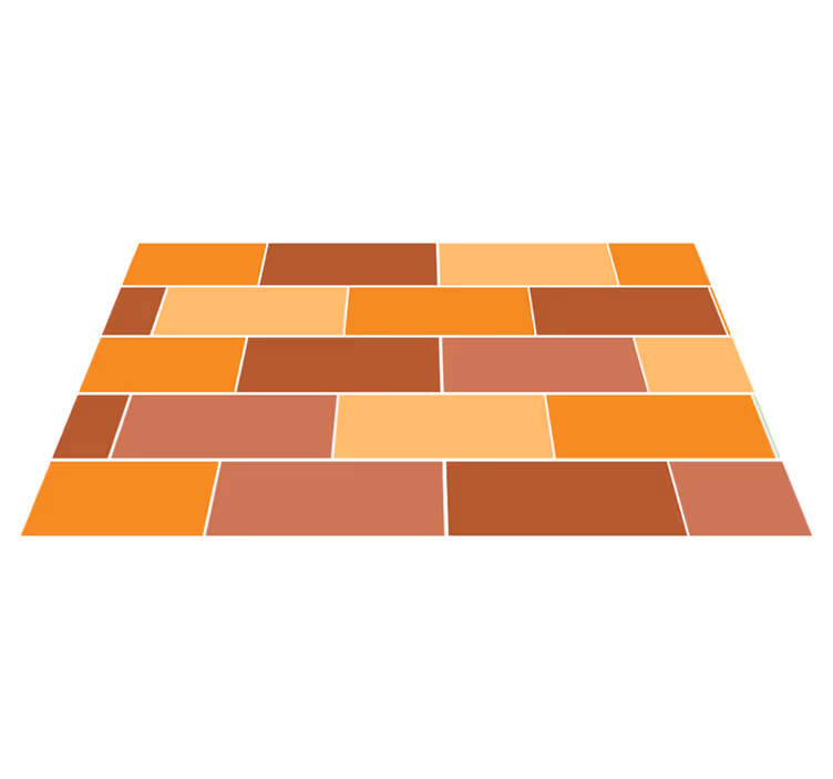 Färgglad tegellayout Vinylmatta badrum - Tenstickers