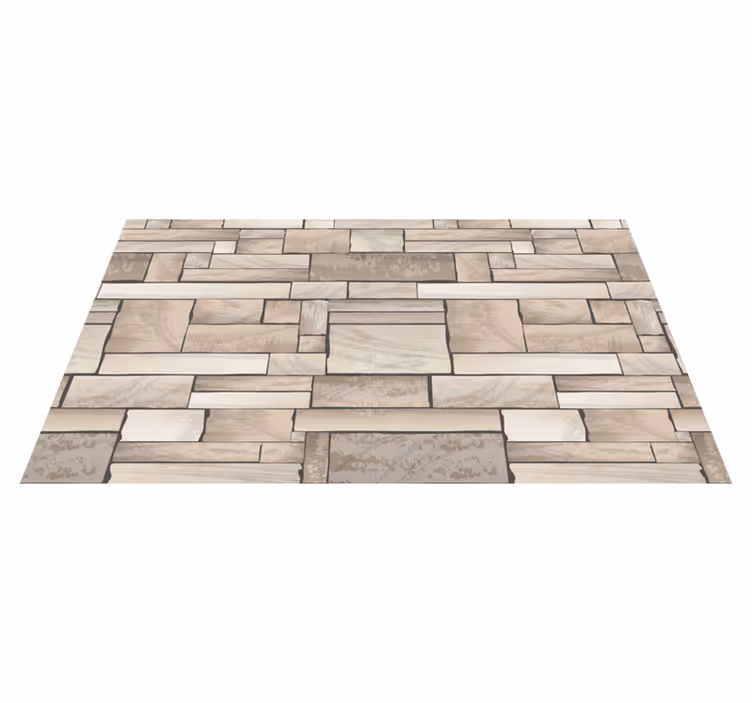 Beige sten kakel vinyl golvmatta - Tenstickers