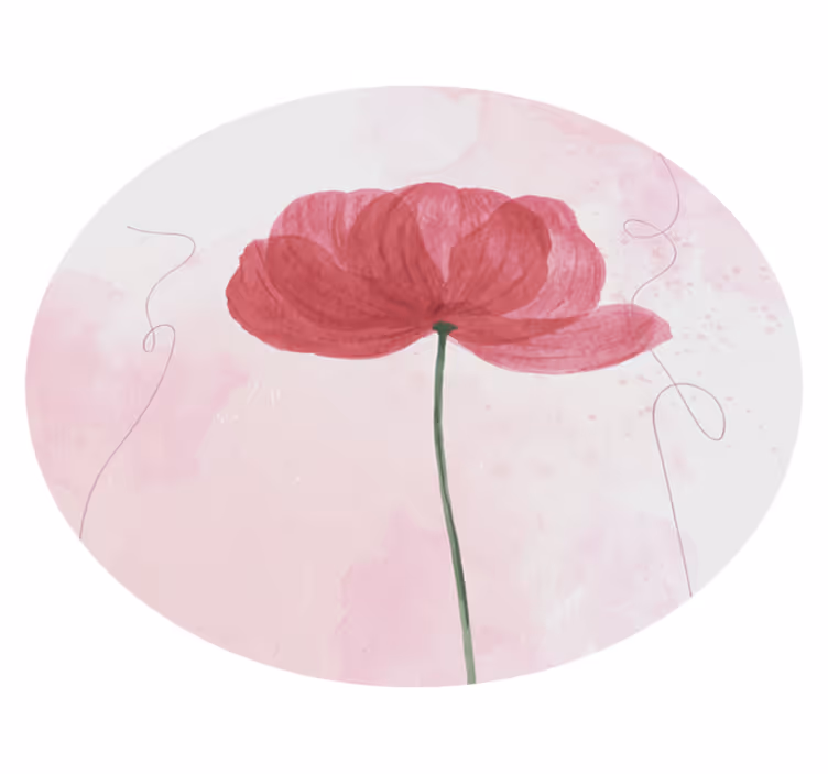 Målad blomma cirkulär matta - Tenstickers
