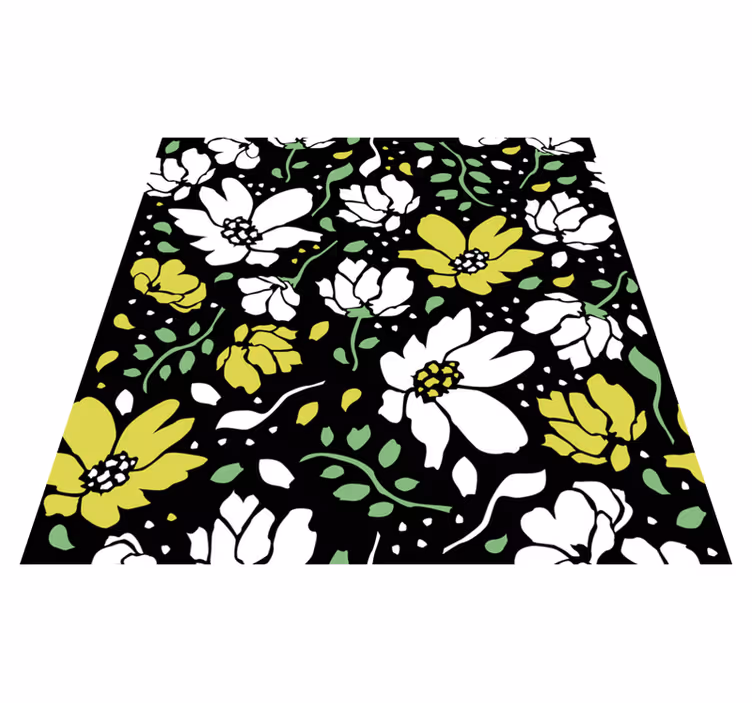 Djärvt blommönster Vinylmatta blommor och växter - Tenstickers