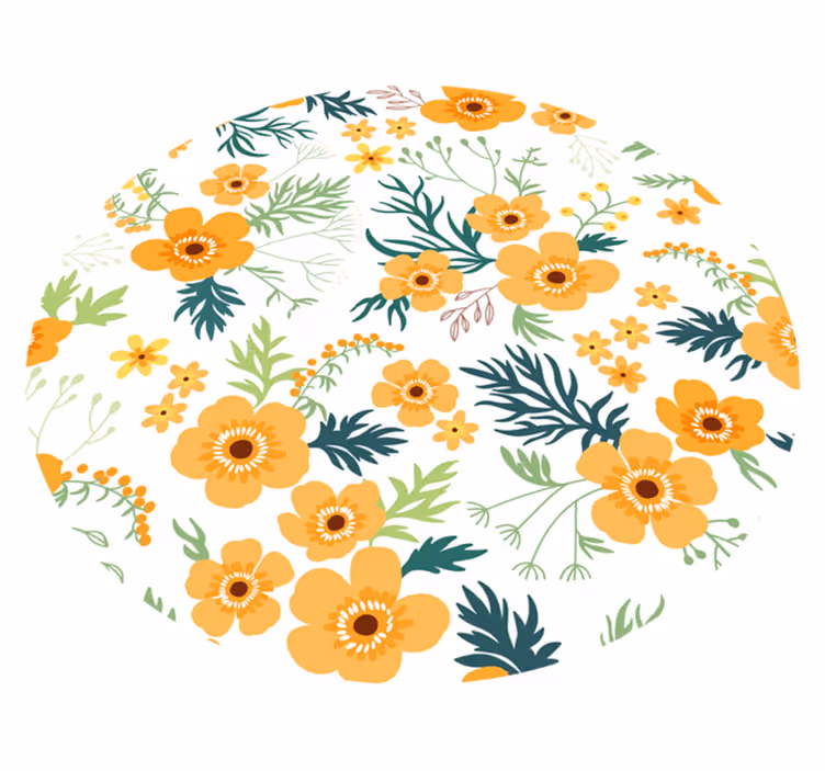 Blommigt bukettmönster Vinylmatta blommor och växter - Tenstickers