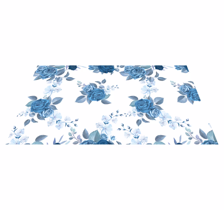 Blått blomsterarrangemang Vinylmatta blommor och växter - Tenstickers