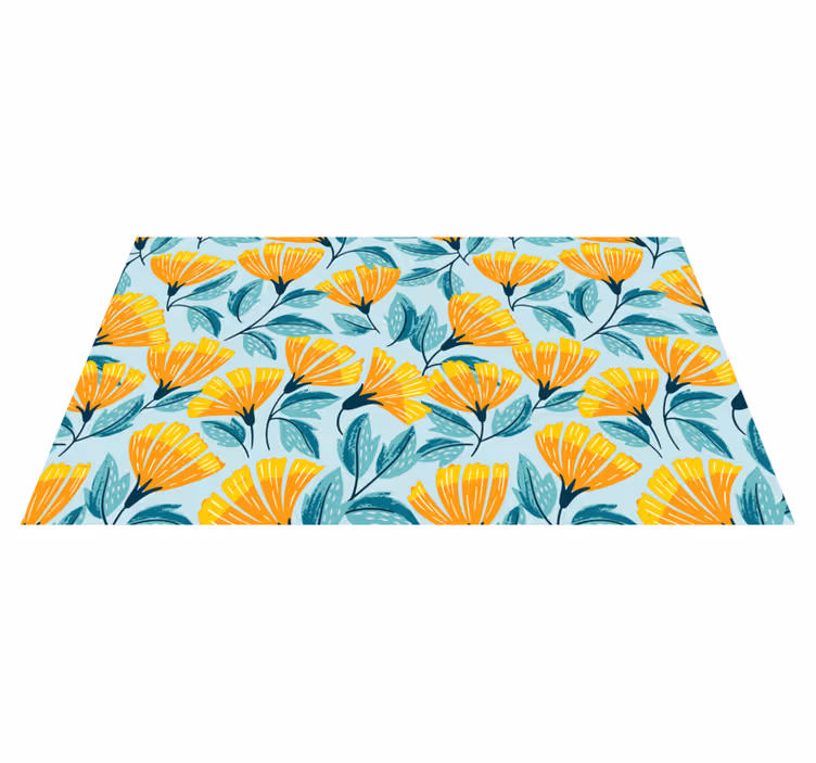 Livfullt botaniskt motiv Vinylmatta blommor och växter - Tenstickers