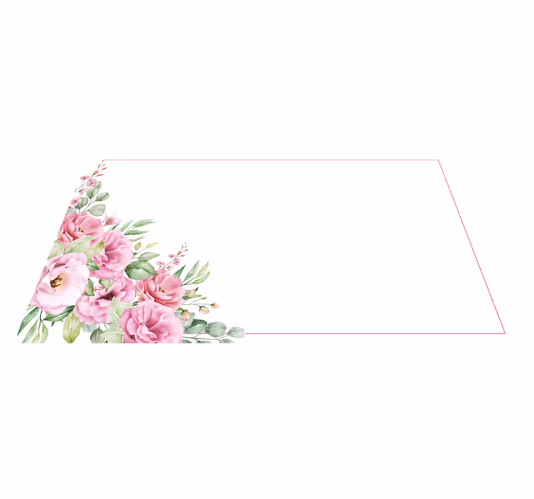 Rosa elegant arrangemang Vinylmatta blommor och växter - Tenstickers