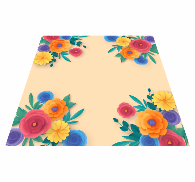 Livlig blomning Vinylmatta blommor och växter - Tenstickers