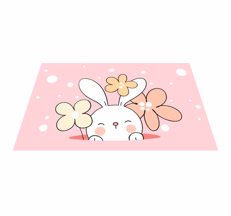 Kaninunge illustration Vinylmatta Barn - Tenstickers