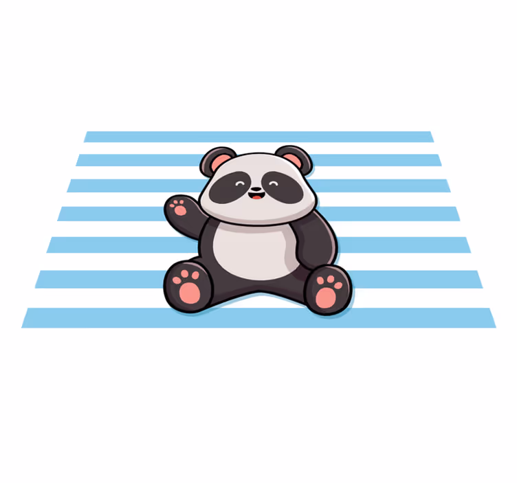 Lekfull pandadesign Vinylmatta Barn - Tenstickers