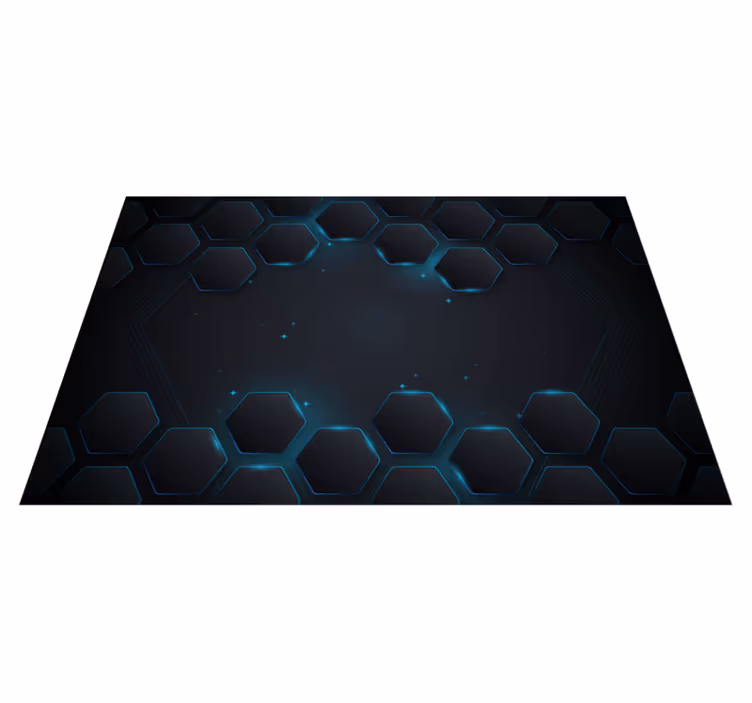 Blå hexagonal layout Vinylmatta geometrisk - Tenstickers