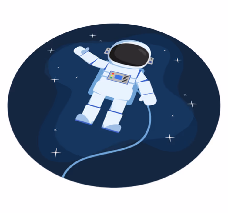 Flytande rymdman tecknad stjärna vinylmatta - Tenstickers