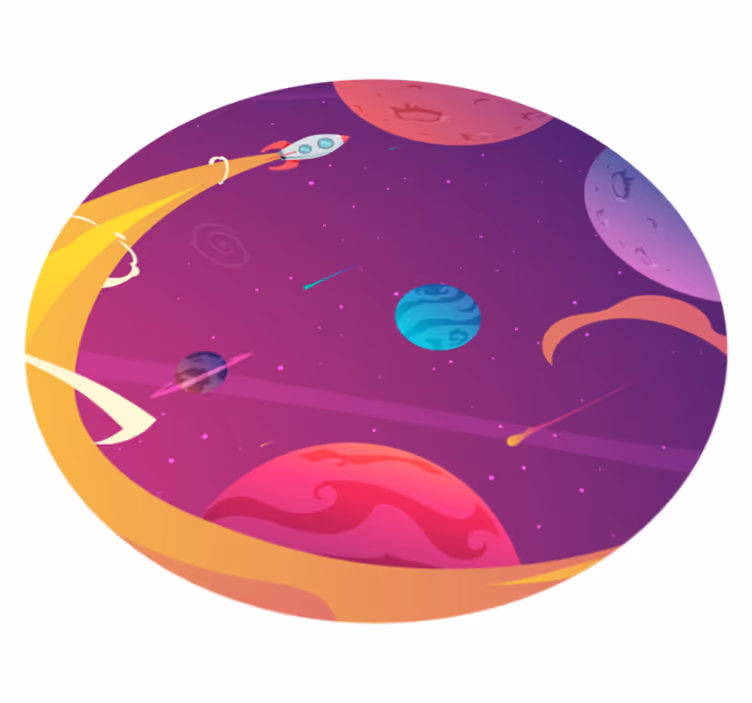 Kosmisk raketresa Vinylmatta Stjärnor - Tenstickers