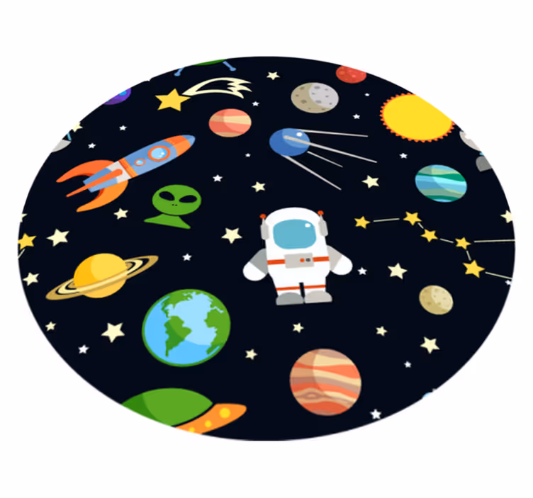 Tecknade olika rymdman symboler stjärna matta - Tenstickers