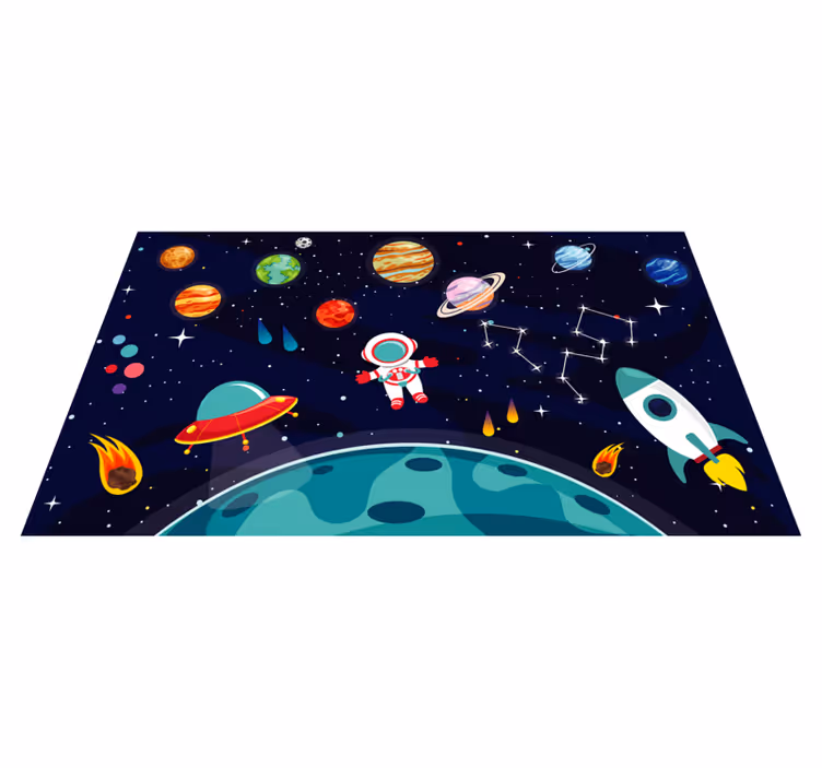 Tecknad halvplanet med olika planetsmatta - Tenstickers