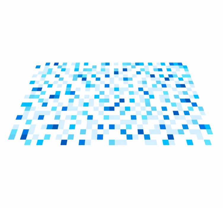 Blått mosaikmotiv Vinylmatta kakeleffekt - Tenstickers