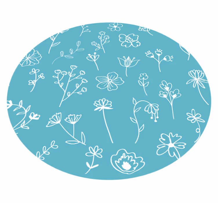 Eleganta illustrationer Vinylmatta blommor och växter - Tenstickers