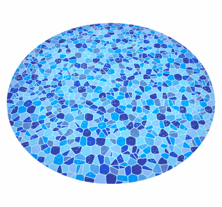 Små bitar blå mosaik badrum vinyl matta - Tenstickers