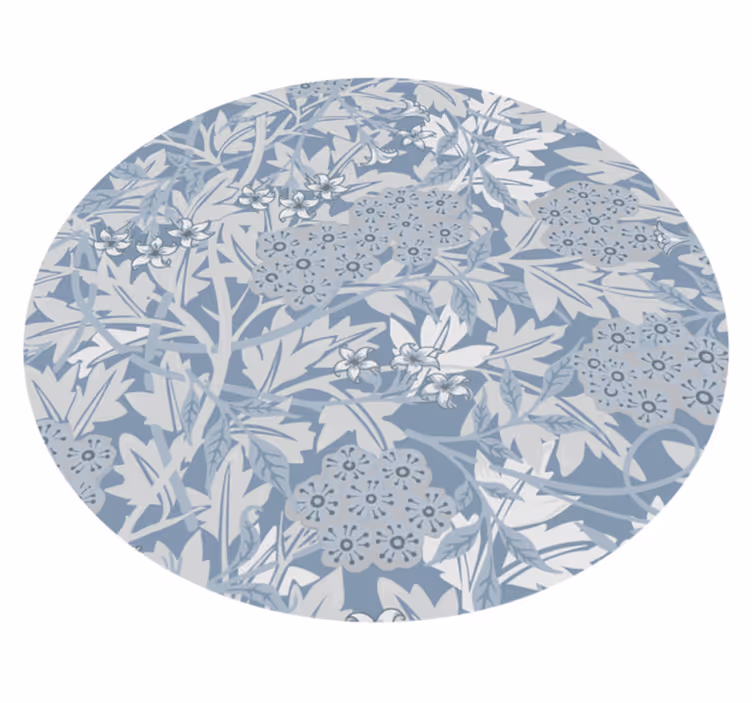 Blå original blommor badrum vinyl matta - Tenstickers