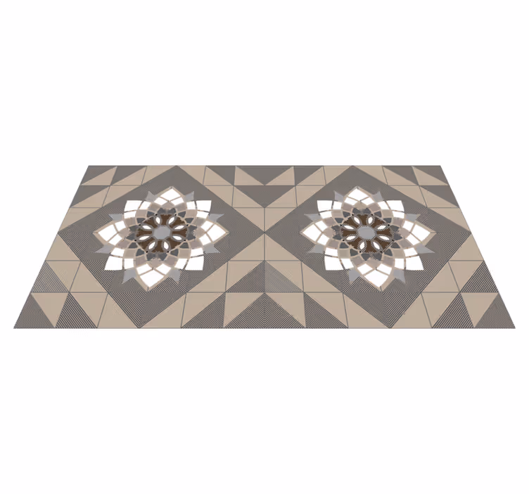 Geometriskt blommotiv Vinylmatta Mosaik - Tenstickers