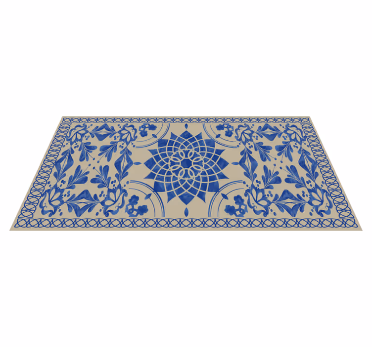 Komplext botaniskt motiv Vinylmatta Mandala - Tenstickers
