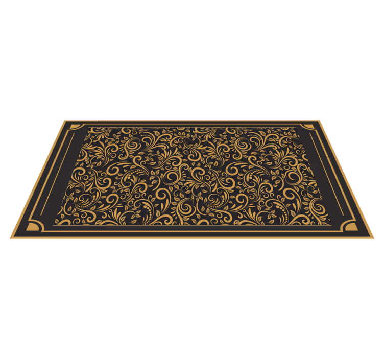 Gyllene elegant lövverk Vinylmatta Entré - Tenstickers