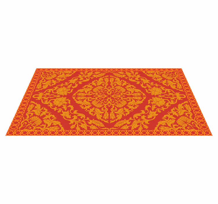 Invecklat blommigt element Vinylmatta Mandala - Tenstickers
