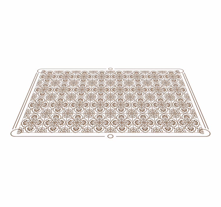 Invecklade blommiga element Vinylmatta kakeleffekt - Tenstickers