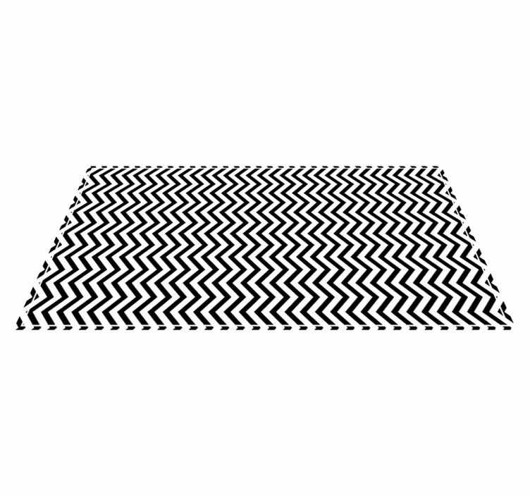 Chevron svart och vitt Vinylmatta geometrisk - Tenstickers